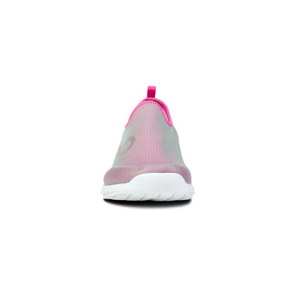 OOFOS Women's OOmg Sport Low Shoe in White/Fuschia