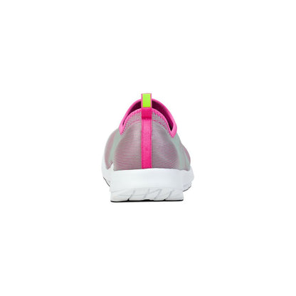 OOFOS Women's OOmg Sport Low Shoe in White/Fuschia