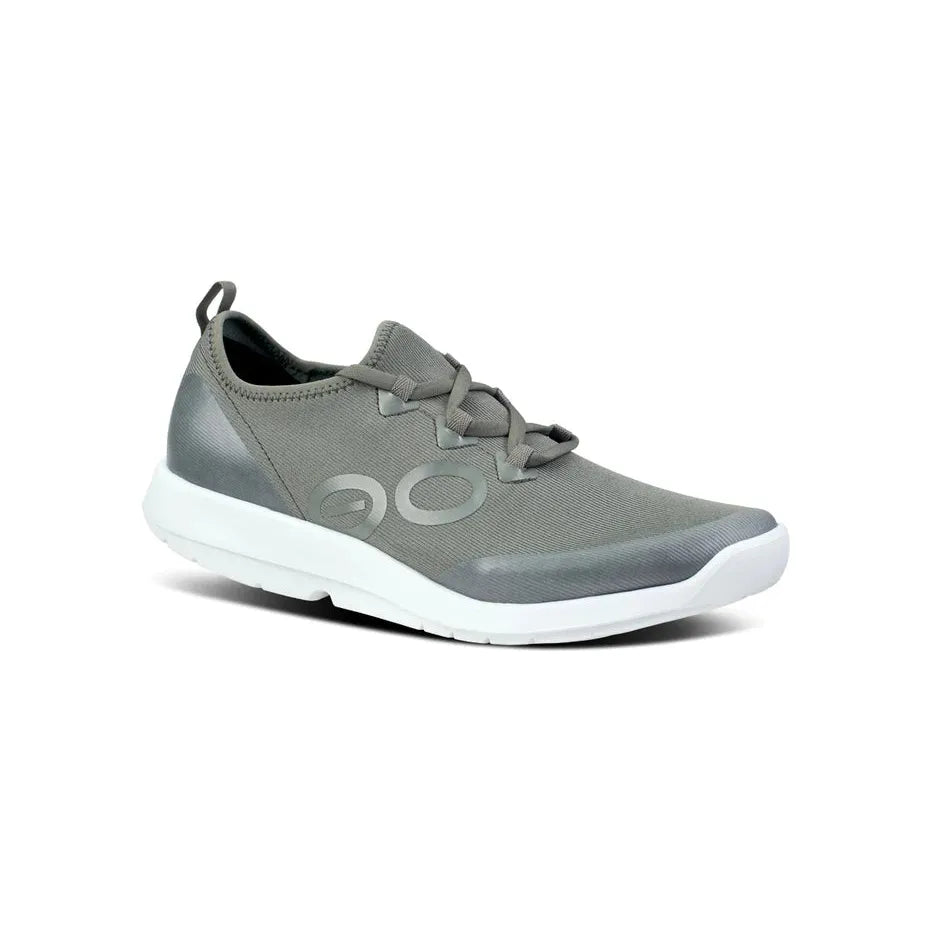 OOFOS Men's OOmg Sport LS Low Shoe in White and Olive