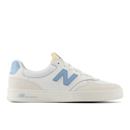 New Balance Unisex 300 Court in Sea Salt with Chrome Blue and White