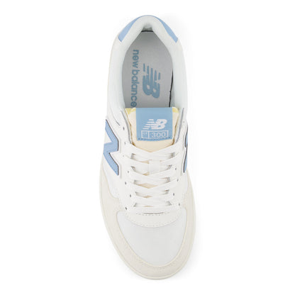 New Balance Unisex 300 Court in Sea Salt with Chrome Blue and White