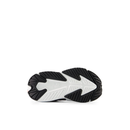 New Balance Kid's Rave Run v2 Bungee Lace with Top Strap in Slate Grey with Black and Tangerine Heat