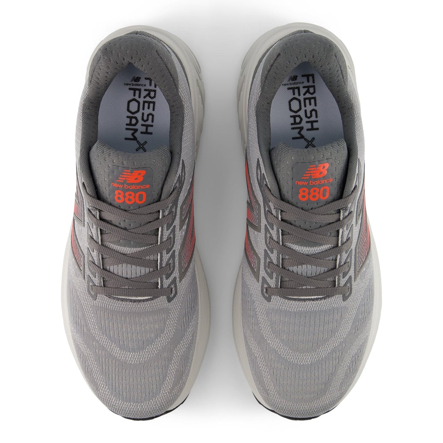 New Balance Men's Fresh Foam X 880v15 in Slate Grey with Reflection and Urgent Red