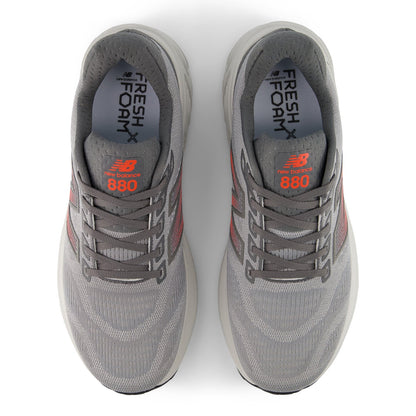 New Balance Men's Fresh Foam X 880v15 in Slate Grey with Reflection and Urgent Red