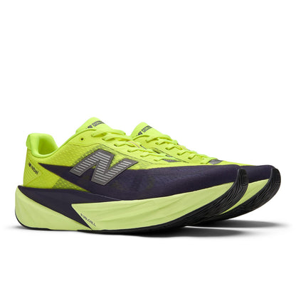 New Balance Men's FuelCell Rebel v5 in Alkaline Green with Boysenberry and Dark Silver Metallic