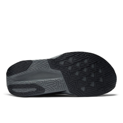New Balance Men's FuelCell Rebel v5 in Black with Castlerock and Silver Metallic
