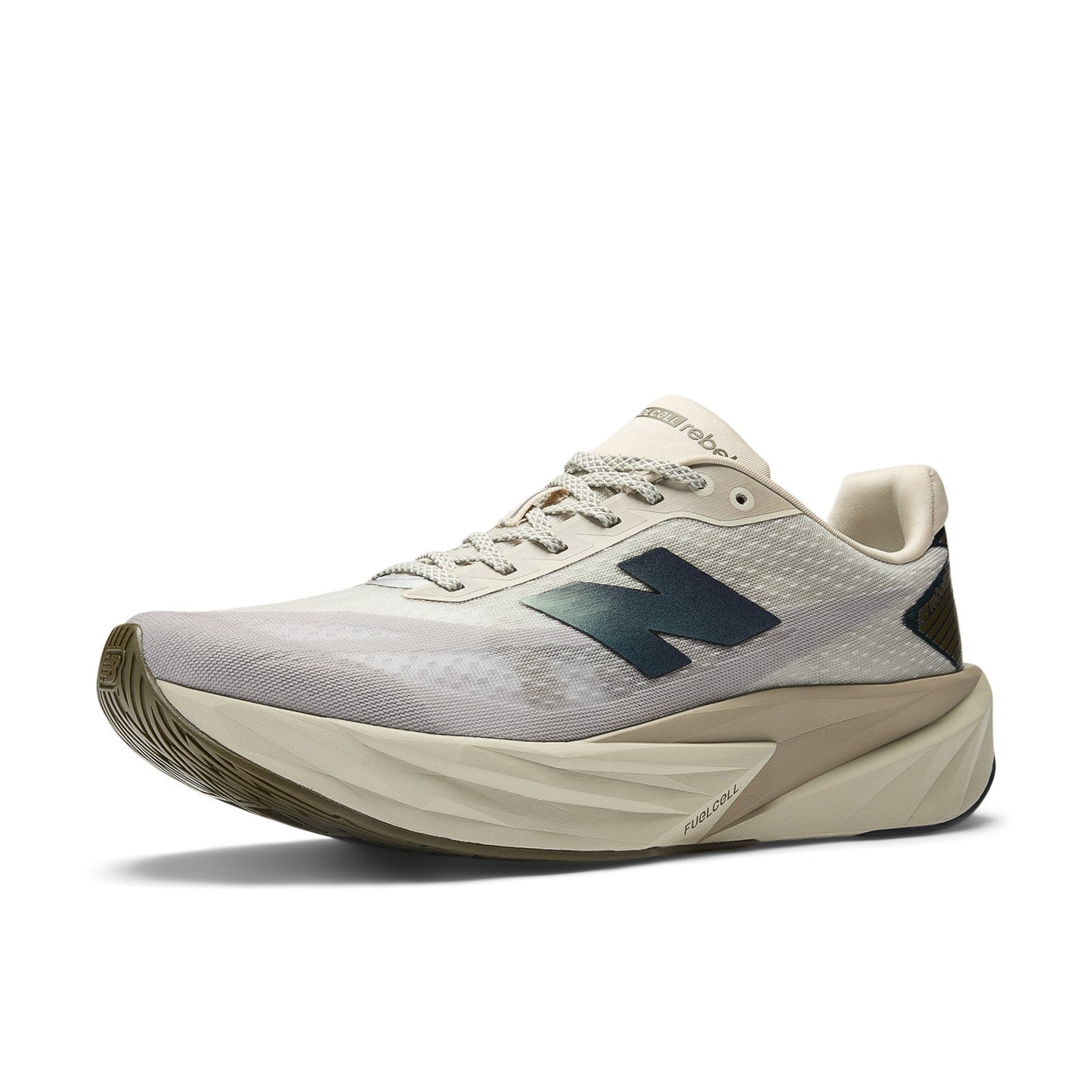 New Balance Men's FuelCell Rebel v5 in Shipyard with Arid Stone and Silver Metallic