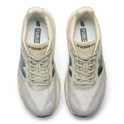 New Balance Men's FuelCell Rebel v5 in Shipyard with Arid Stone and Silver Metallic