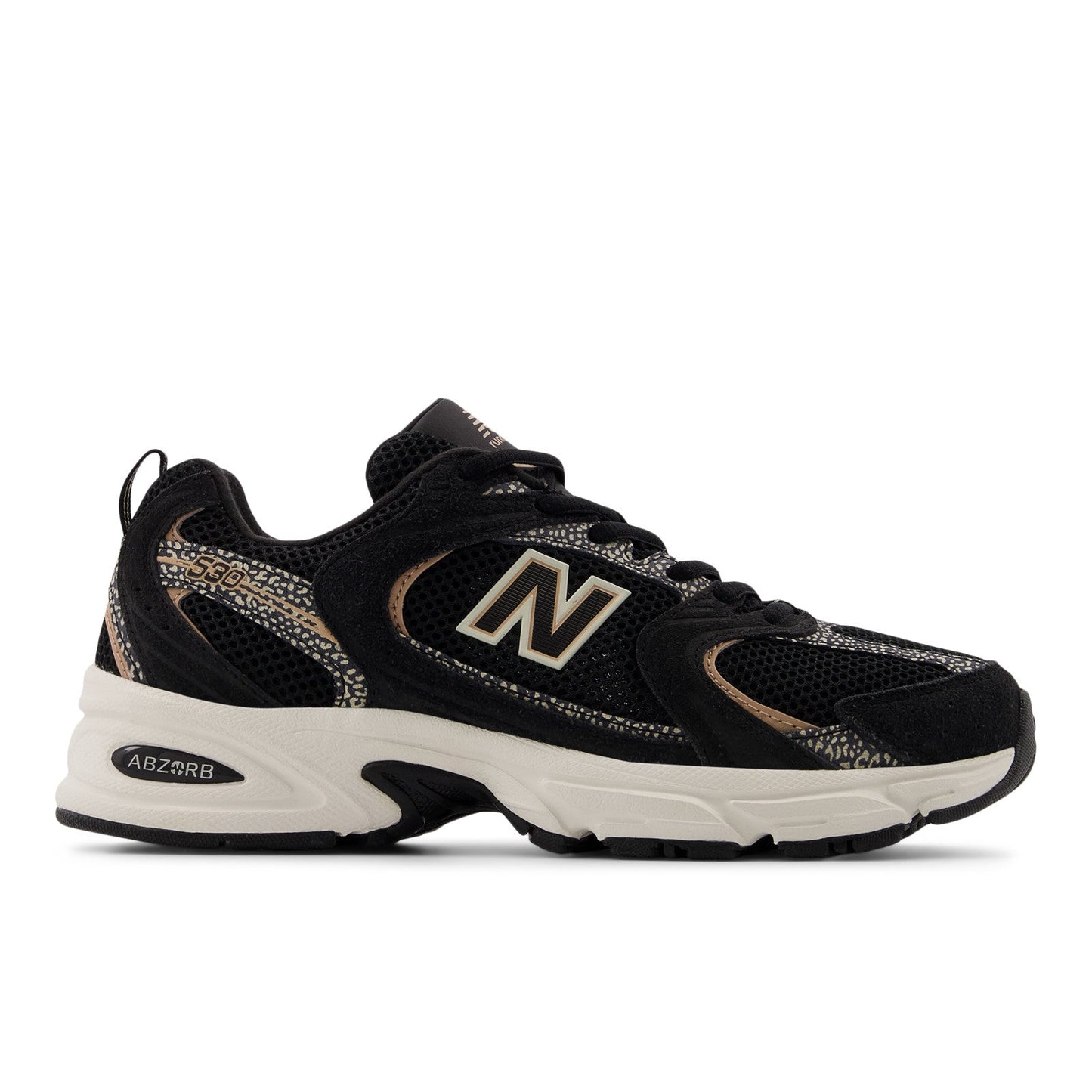 New Balance Unisex 530 in Black with Flat Taupe