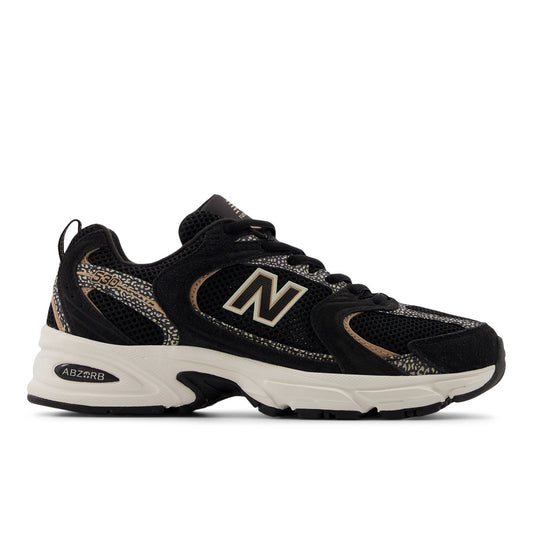 New Balance Unisex 530 in Black with Flat Taupe