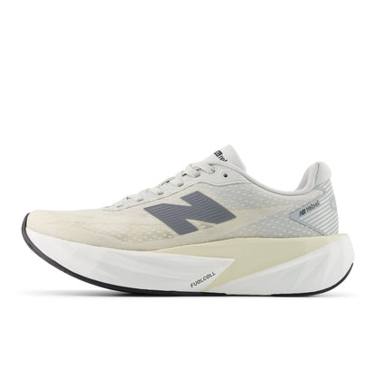 New Balance Women's FuelCell Rebel v5 in Linen with Grey Matter and White