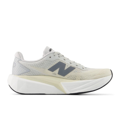 New Balance Women's FuelCell Rebel v5 in Linen with Grey Matter and White