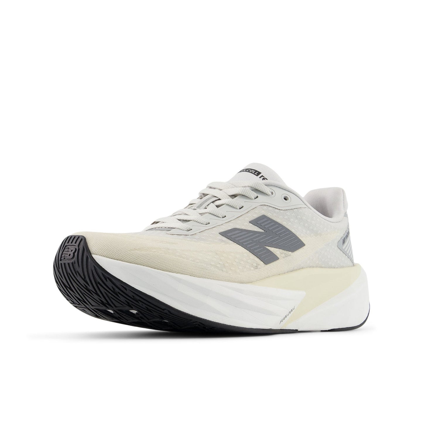New Balance Women's FuelCell Rebel v5 in Linen with Grey Matter and White