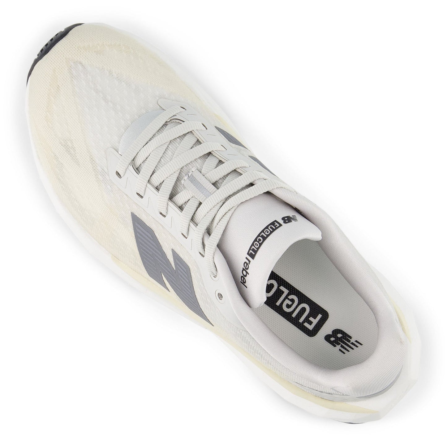 New Balance Women's FuelCell Rebel v5 in Linen with Grey Matter and White