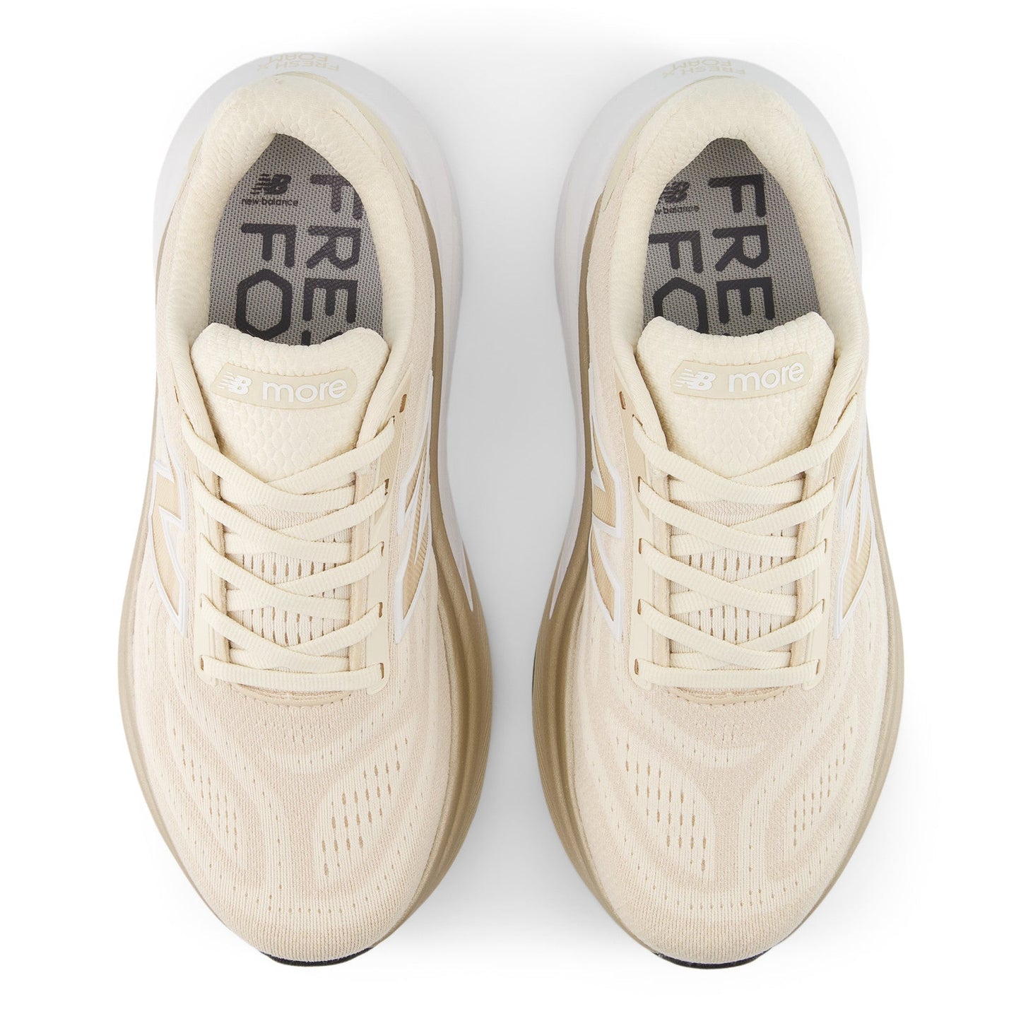 New Balance Women's Fresh Foam X More v6 in Permafrost with Bisque and NB 103 White