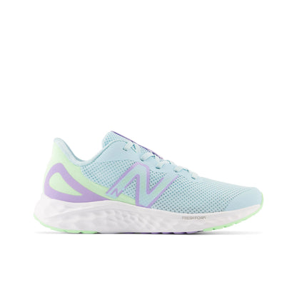 New Balance Big Kid's Fresh Foam Arishi v4 in Blue with Green Aura and Lilac Glo