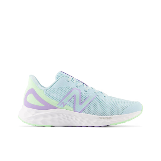 New Balance Big Kid's Fresh Foam Arishi v4 in Blue with Green Aura and Lilac Glo