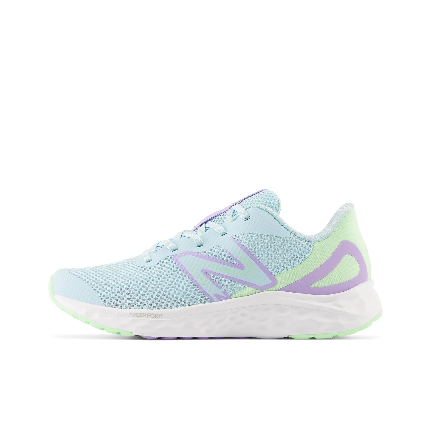 New Balance Big Kid's Fresh Foam Arishi v4 in Blue with Green Aura and Lilac Glo