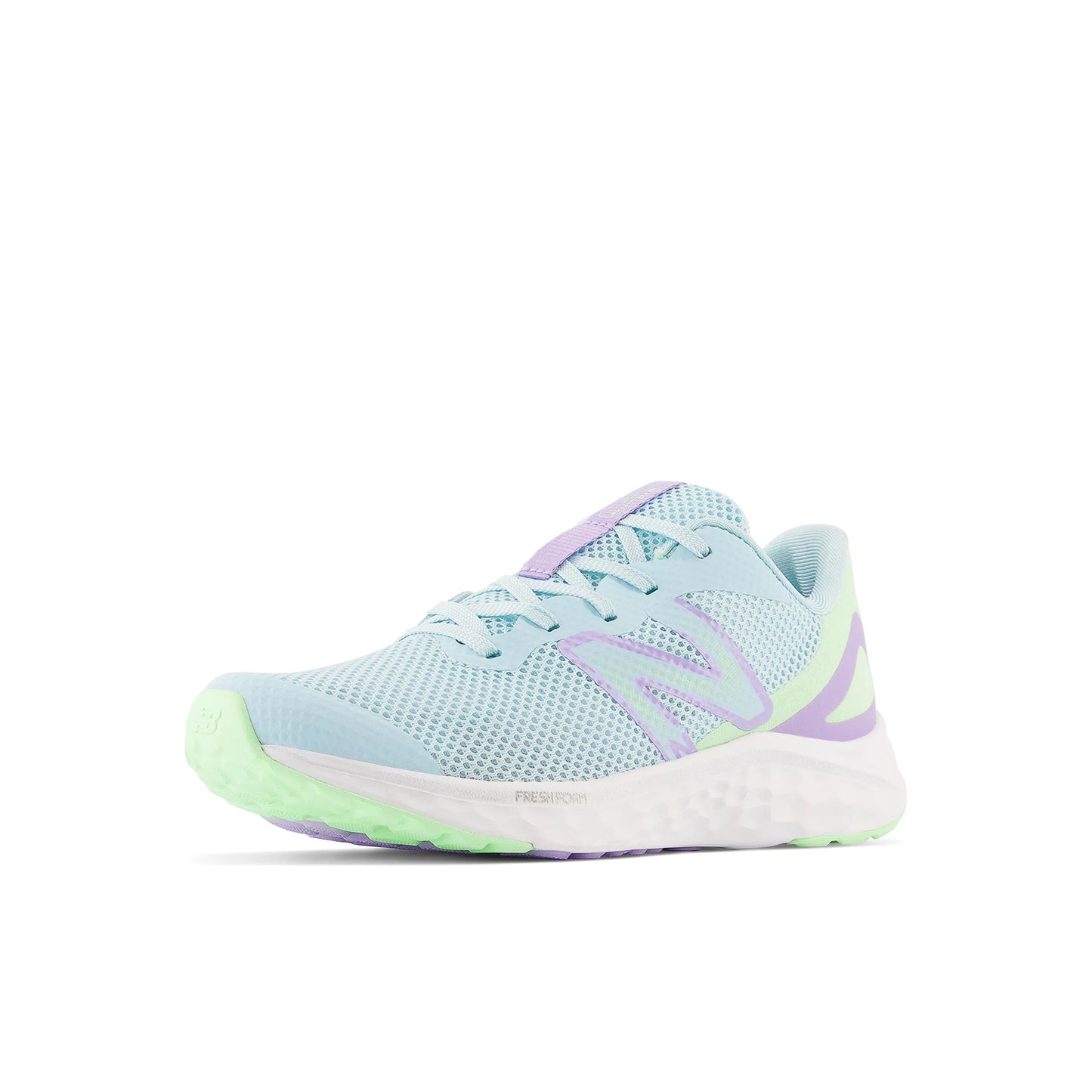 New Balance Big Kid's Fresh Foam Arishi v4 in Blue with Green Aura and Lilac Glo