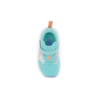 New Balance Kids' Crib & Toddlers Rave Run v2 Bungee Lace w Hook & Loop Top Strap in Surf w Peach Glaze & Magic Hour