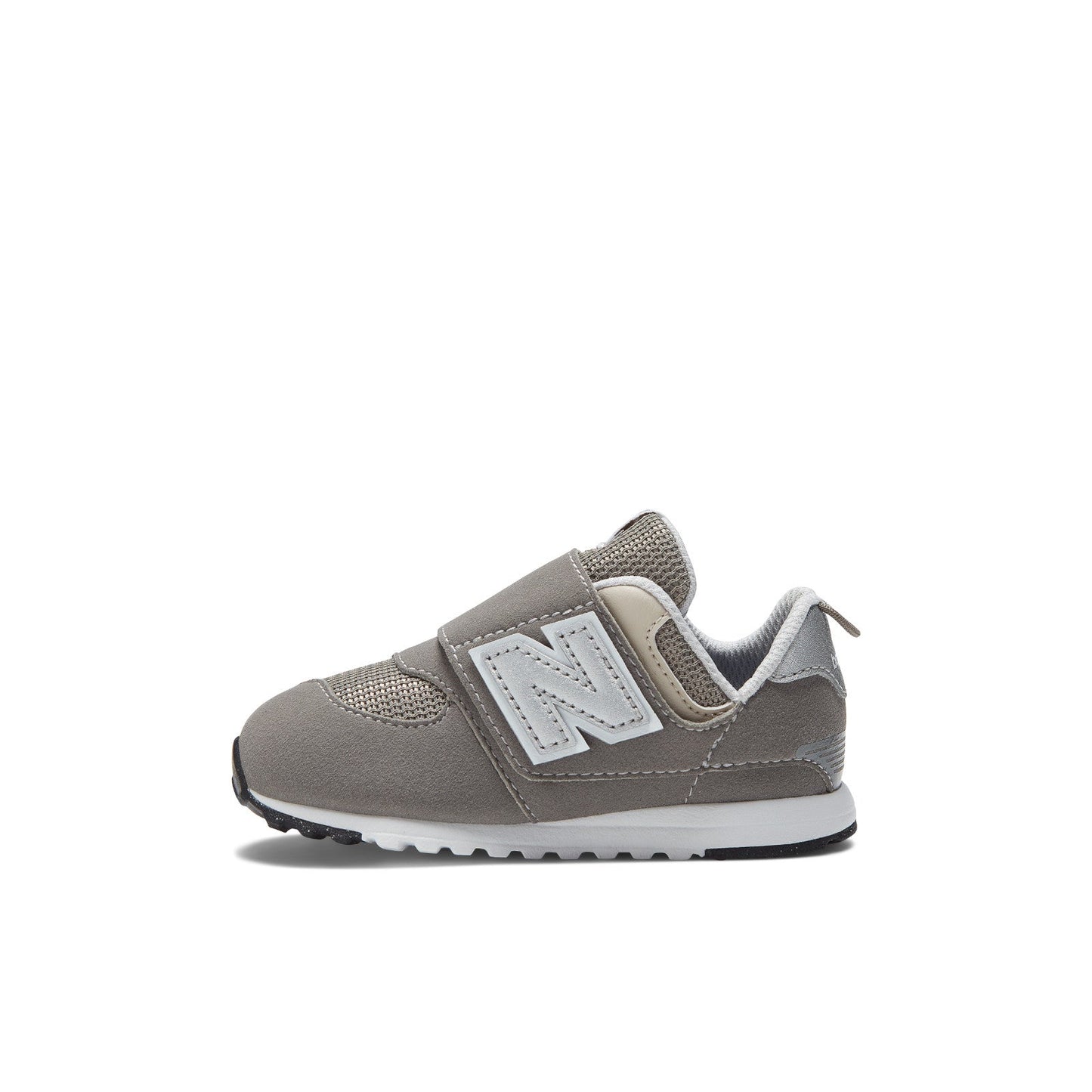 New Balance Kids' 574 NEW-B Hook & Loop in Rain Cloud with Silver Metallic