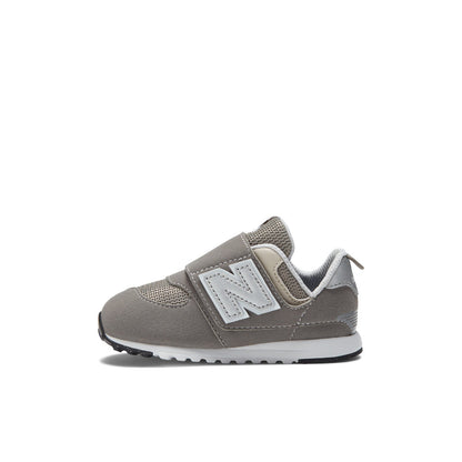New Balance Kids' 574 NEW-B Hook & Loop in Rain Cloud with Silver Metallic