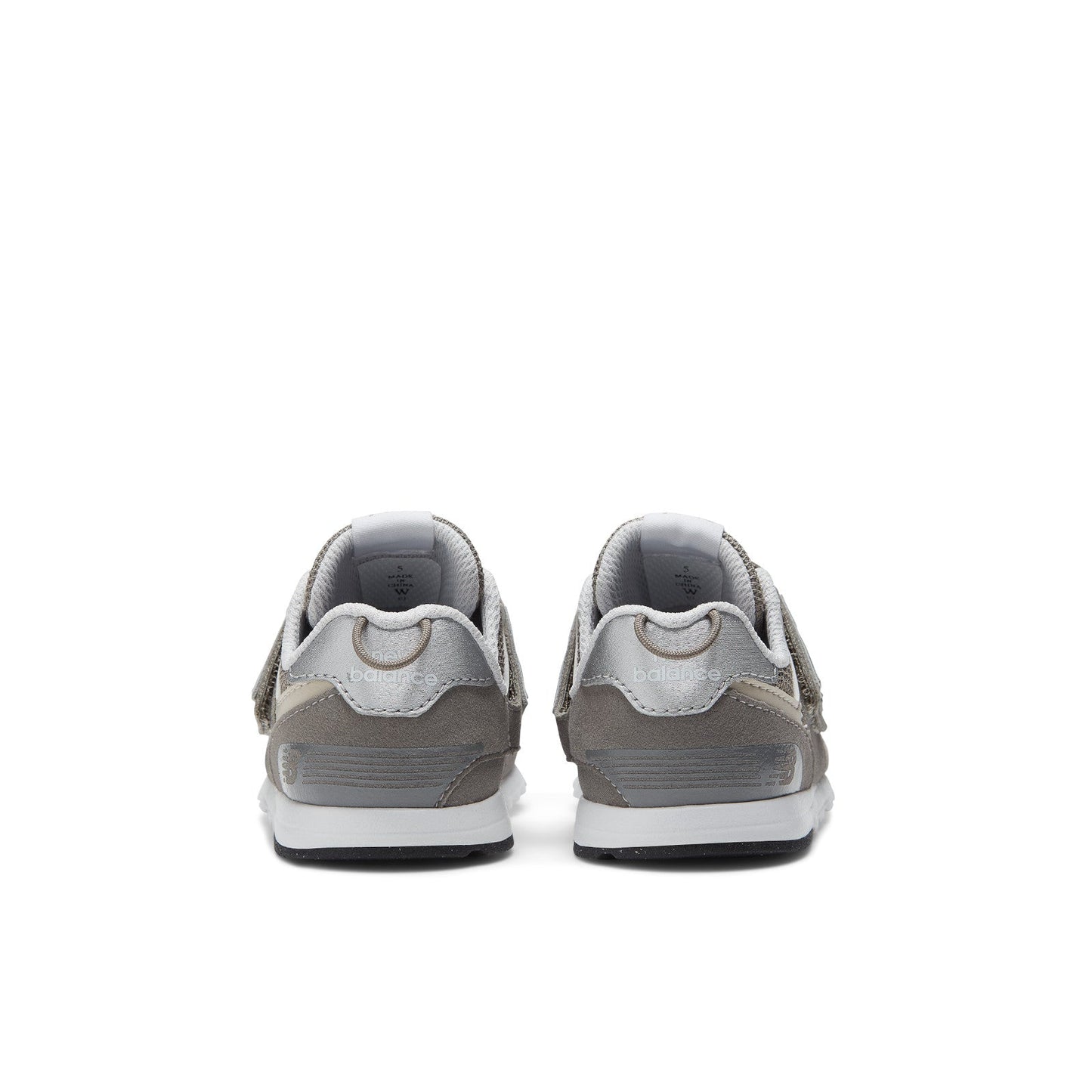 New Balance Kids' 574 NEW-B Hook & Loop in Rain Cloud with Silver Metallic