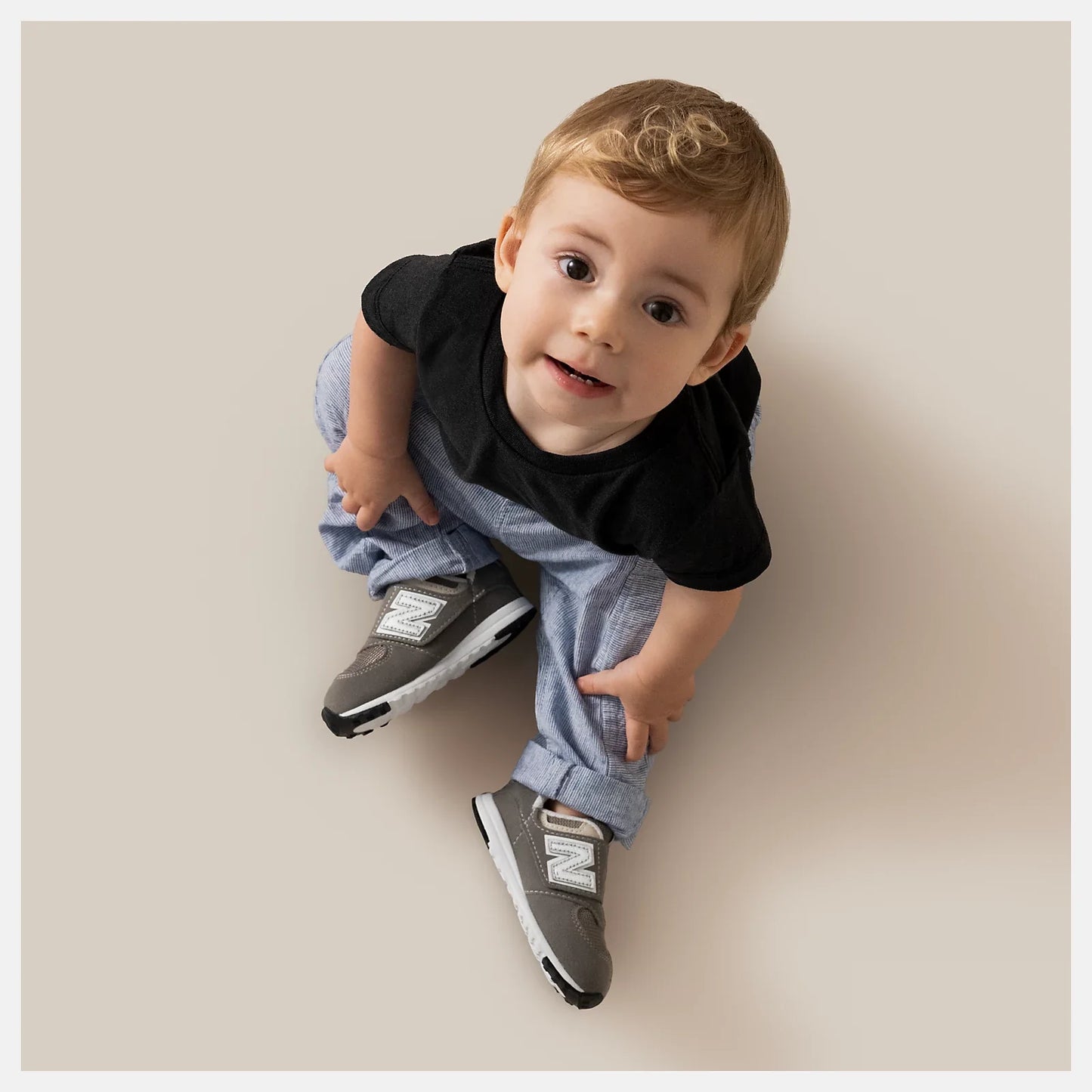 New Balance Kids' 574 NEW-B Hook & Loop in Rain Cloud with Silver Metallic