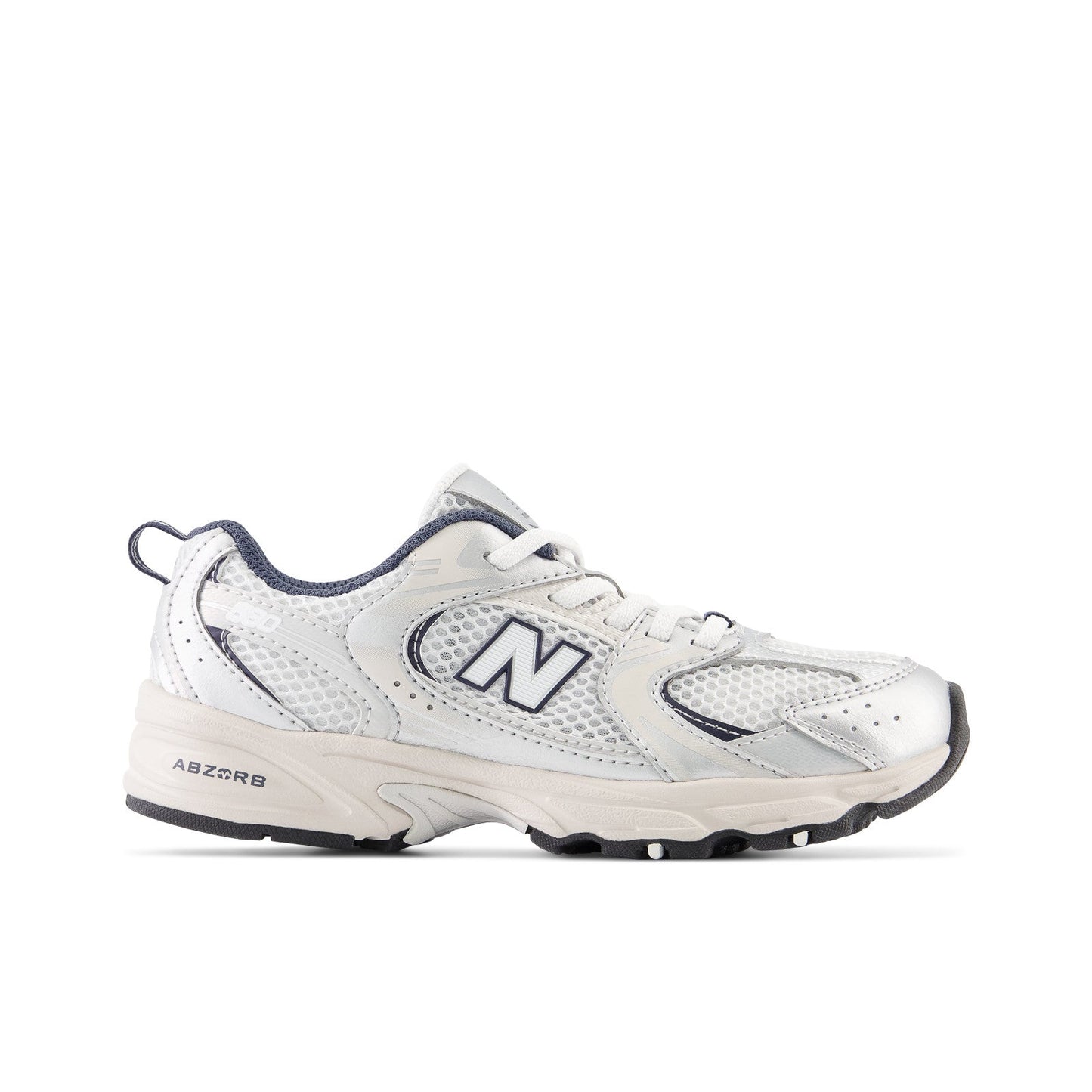 New Balance Kid's 530 Bungee in Summer Fog with Nimbus Cloud and NB Navy
