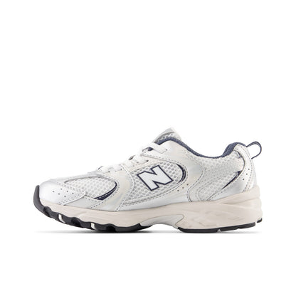 New Balance Kid's 530 Bungee in Summer Fog with Nimbus Cloud and NB Navy