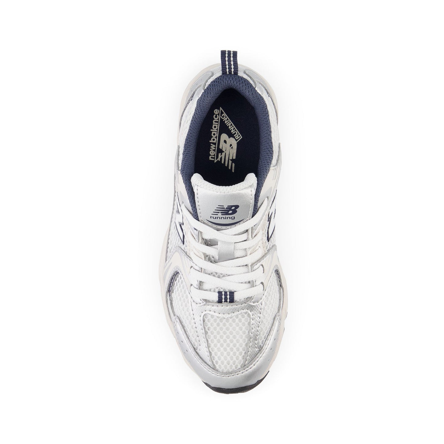 New Balance Kid's 530 Bungee in Summer Fog with Nimbus Cloud and NB Navy